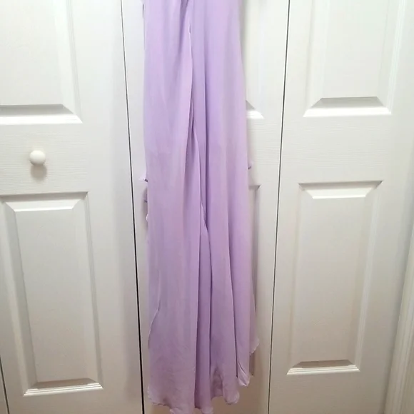 Forever 21, Lavender Ruffled Maxi Eligant Summer Dress Small, Ruffled Slits - Picture 8 of 10